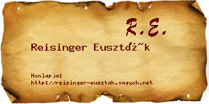 Reisinger Euszták névjegykártya